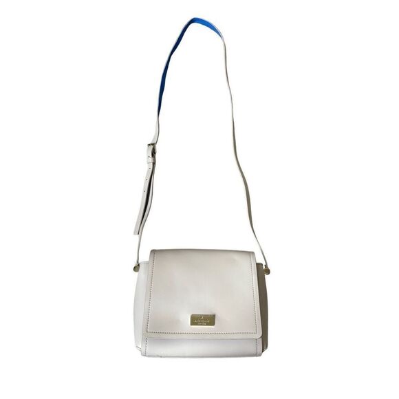 Kate Spade New York Cream Leather Flap Closure Small Crossbody Bag - Picture 1 of 13